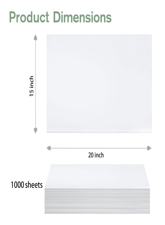 Simetufy 1000 Sheets White Tissue Paper Bulk - 15" x 20" Packing Paper for Moving, Gift Wrapping, Weddings, Birthdays, Holidays & Crafts - Image 2